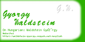 gyorgy waldstein business card